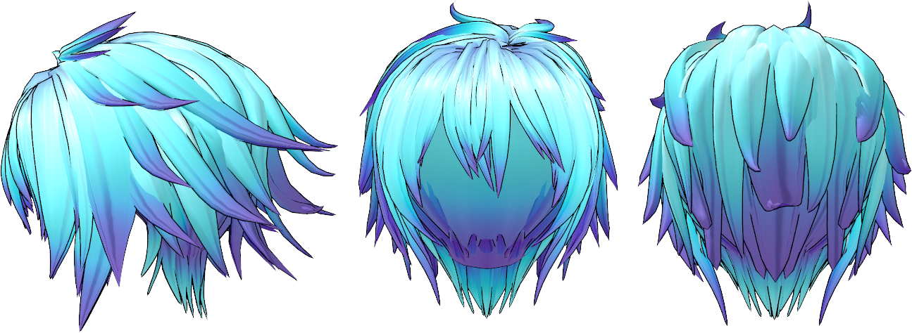 Anime girl with blue hair PNG - wide 1