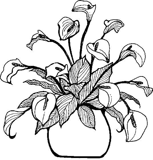 Flower Vase PNG Black And White Transparent Flower Vase ...