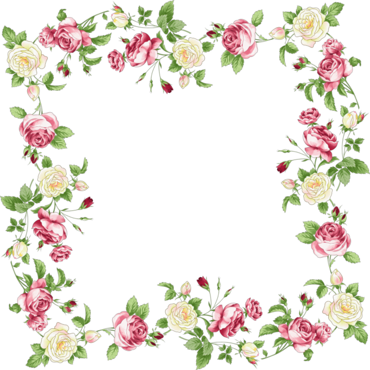 Collection Of Flowers Borders PNG PlusPNG