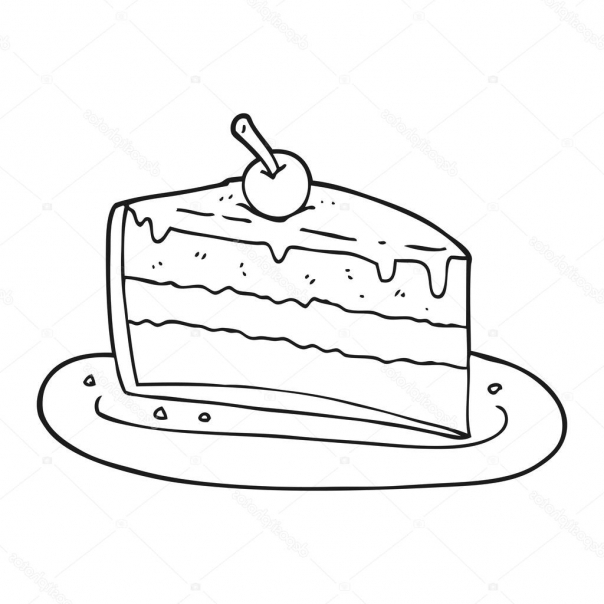 Kuchen comic schwarz weiß