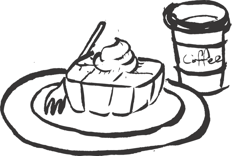 Kaffee Und Kuchen PNG Schwarz Weiss Transparent Kaffee Und Kuchen