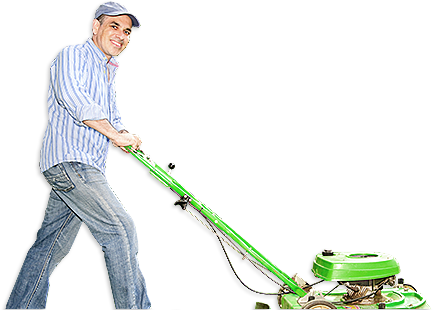Image result for mowing your lawn happy guy