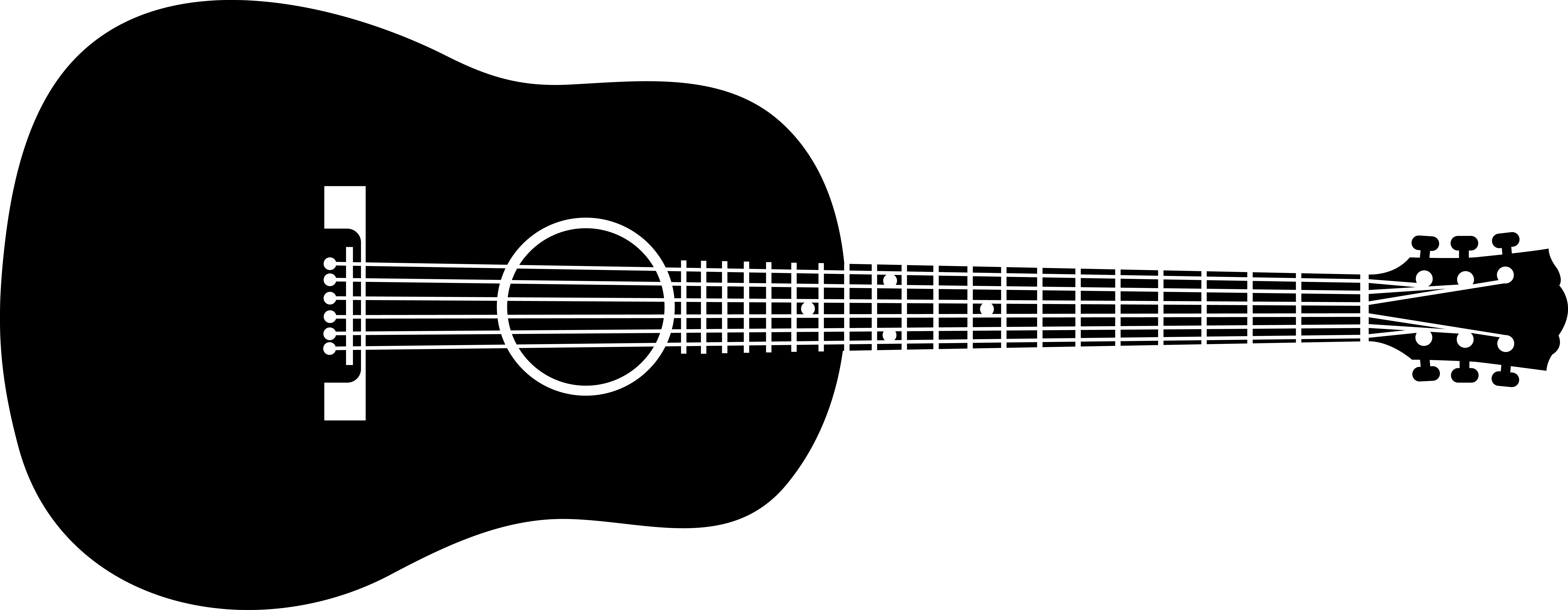 Acoustic Guitar PNG Black And White - 171052