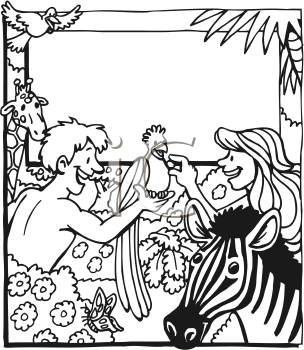 Adam And Eve PNG Black And White - 132553