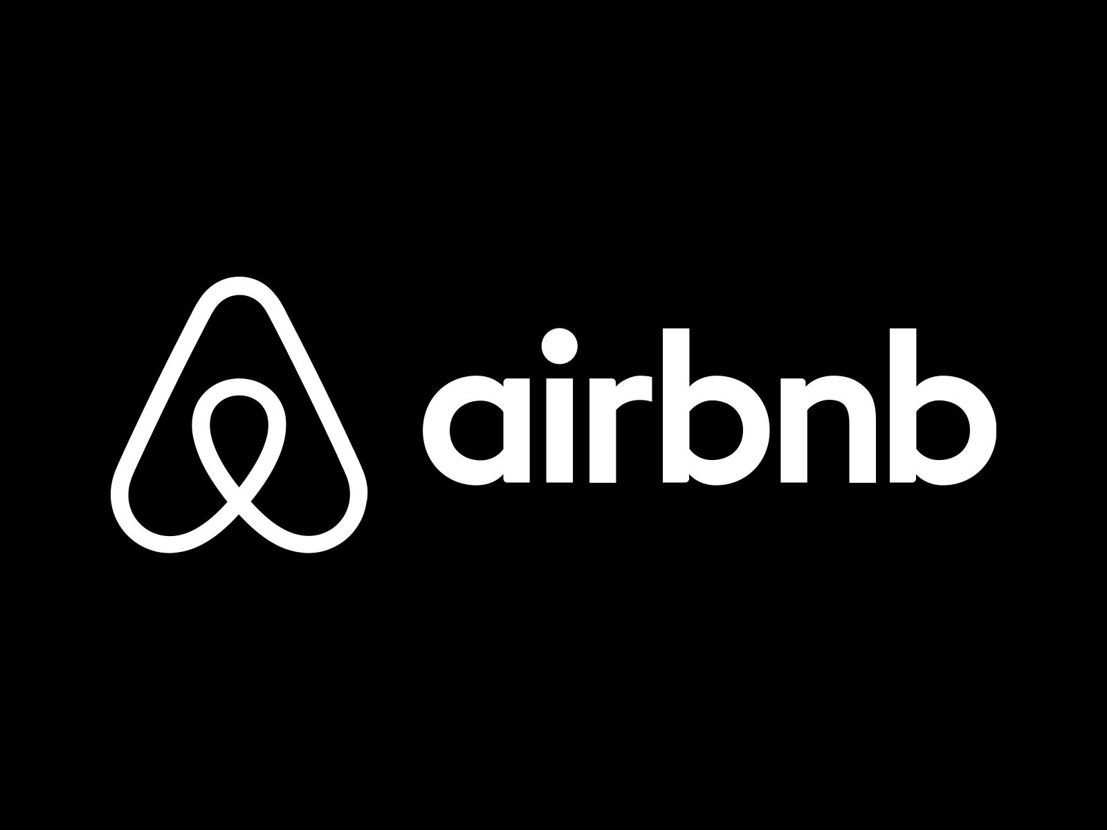 Airbnb Logo White on Black
