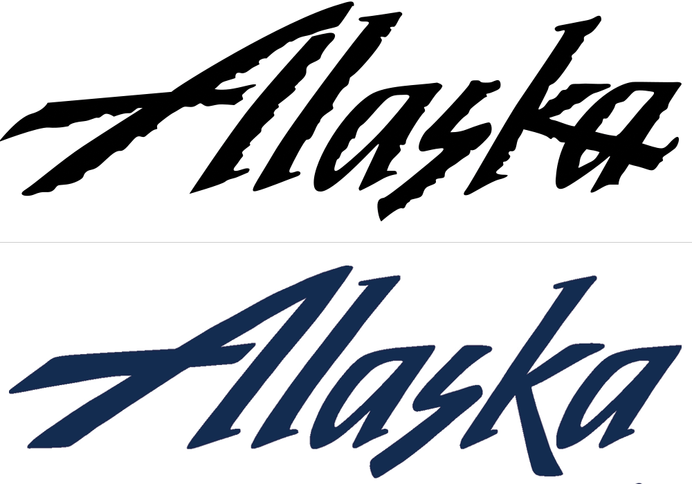 Alaska Airlines logo, blue bg
