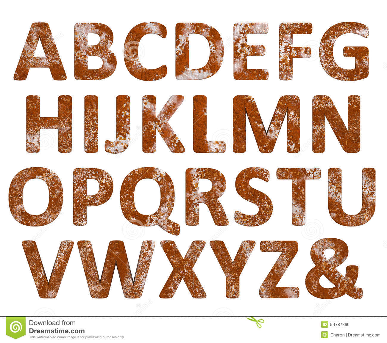 Rust English alphabet set iso