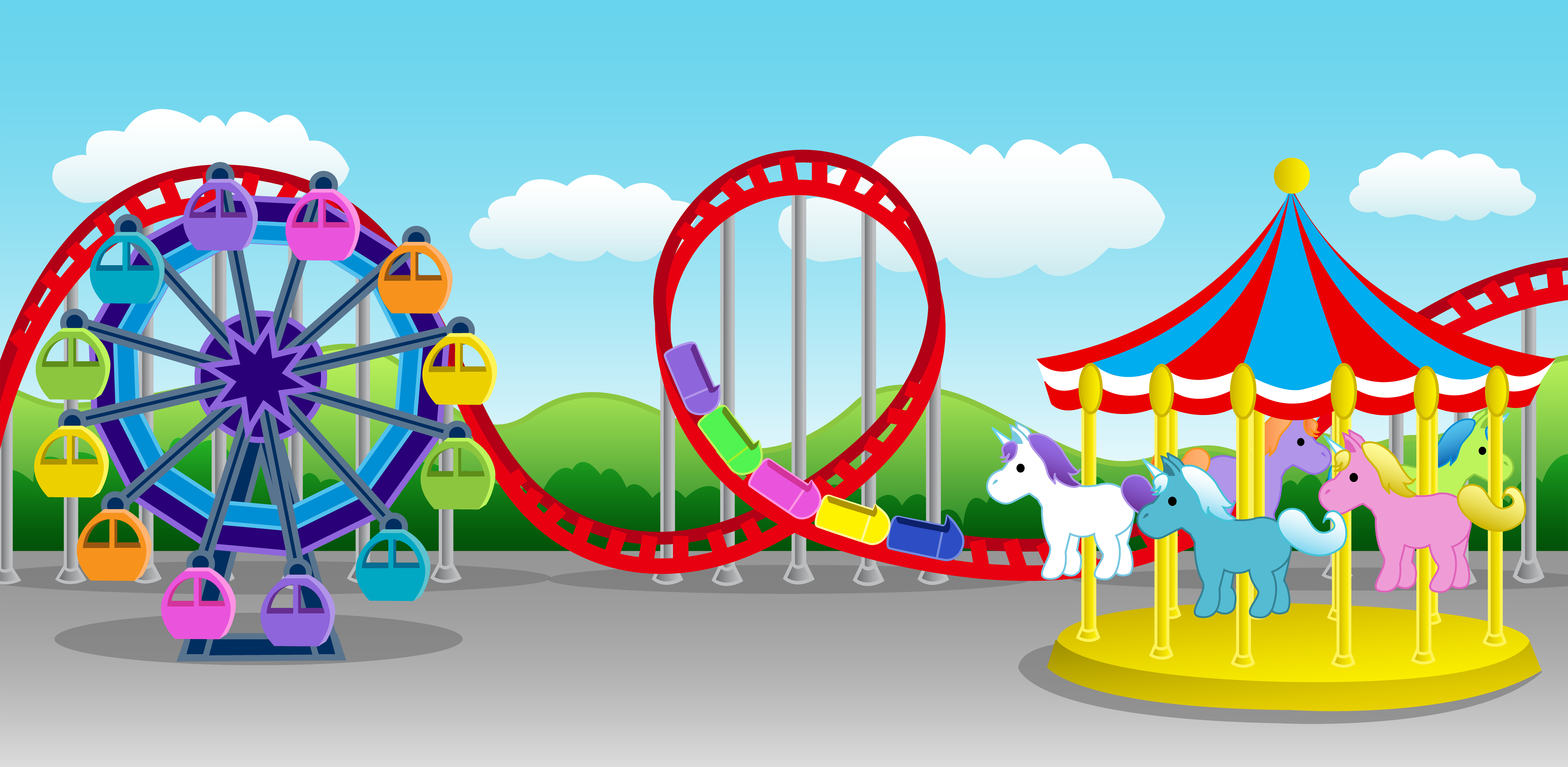 cartoon amusement park backgr