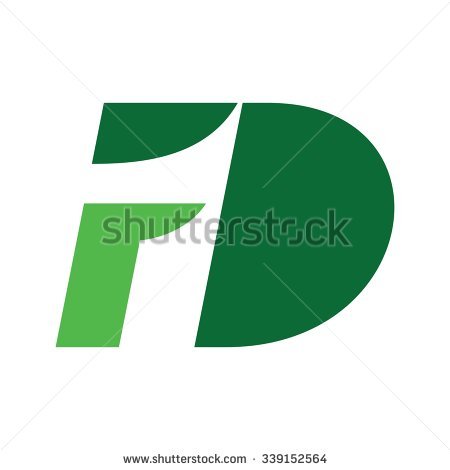 letter mark d, f, and 1. logo