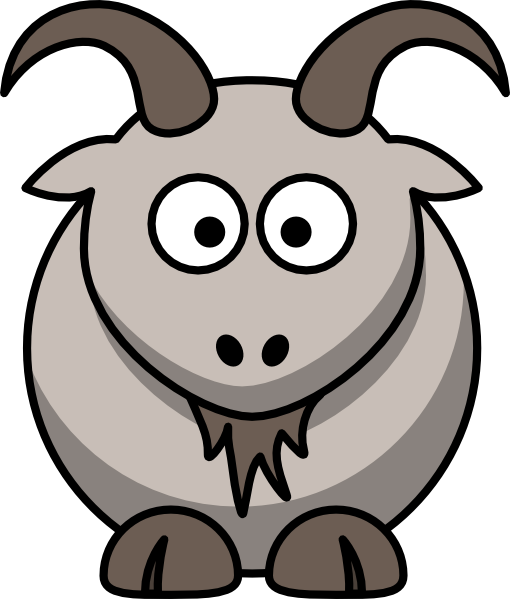 goat head cartoon gray animal