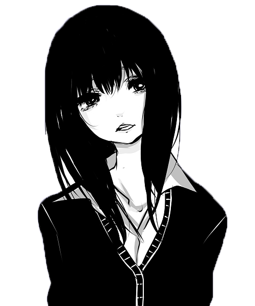 Anime PNG Black And White-Plu