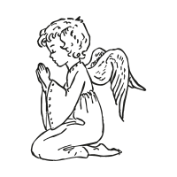 Angel praying logo vector