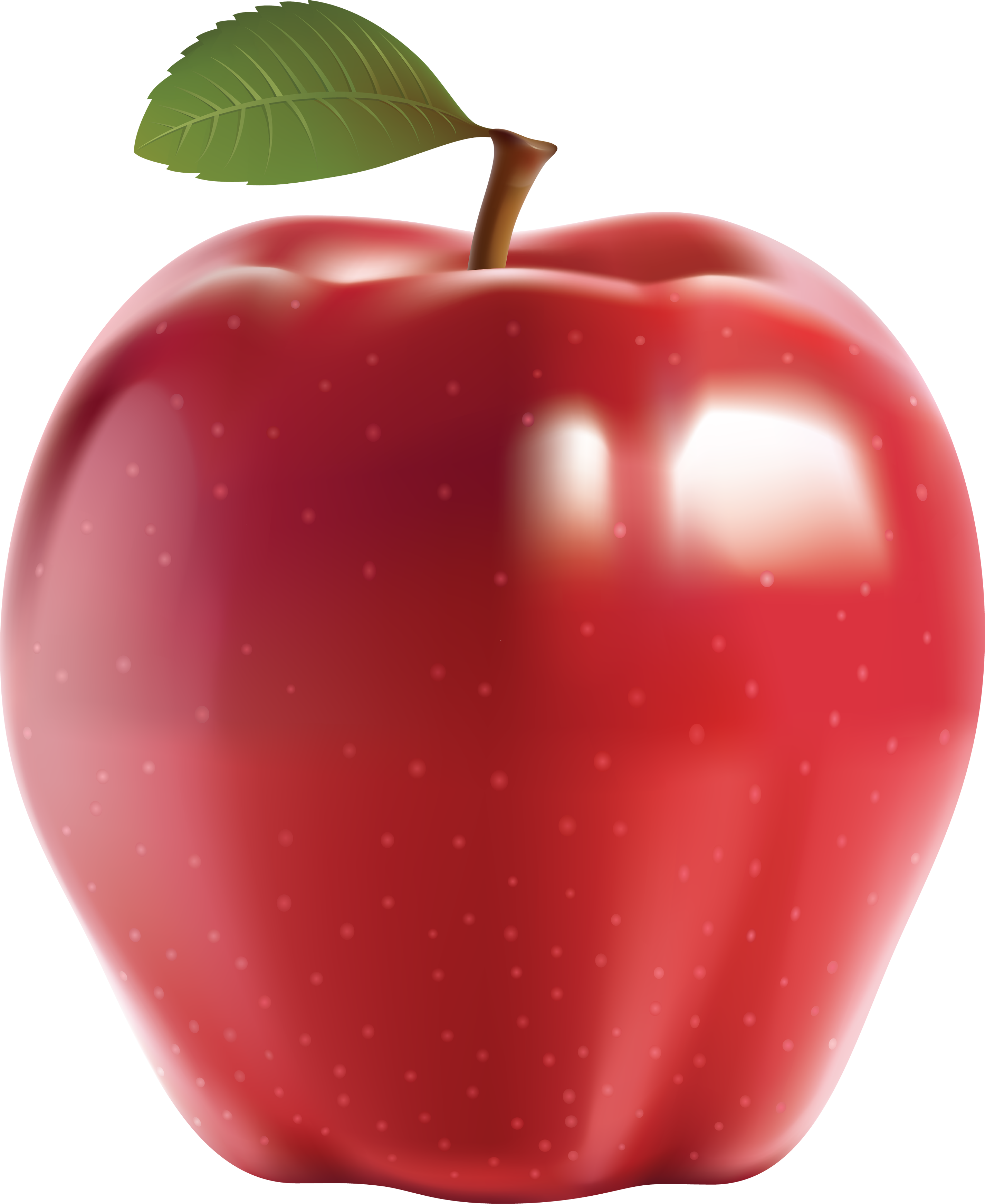 Red Apple with Leaf PNG image