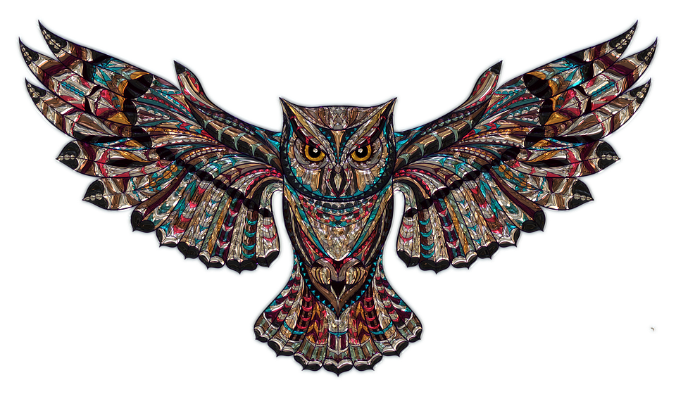 Owl, Metallizer, Art, Glass, 