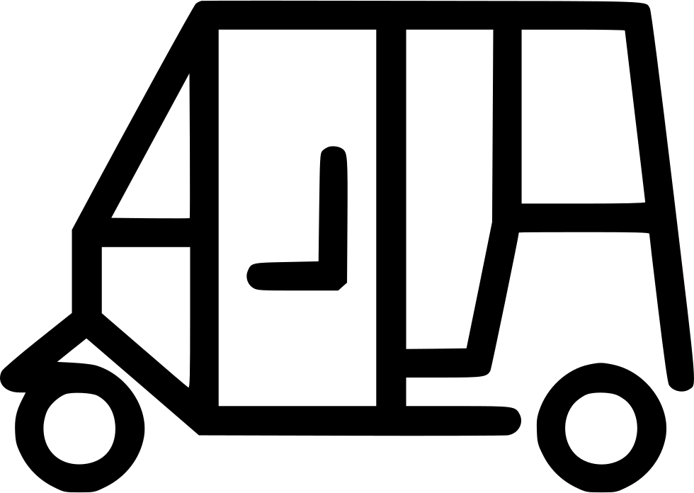 Auto Rickshaw PNG Black And White - 155451