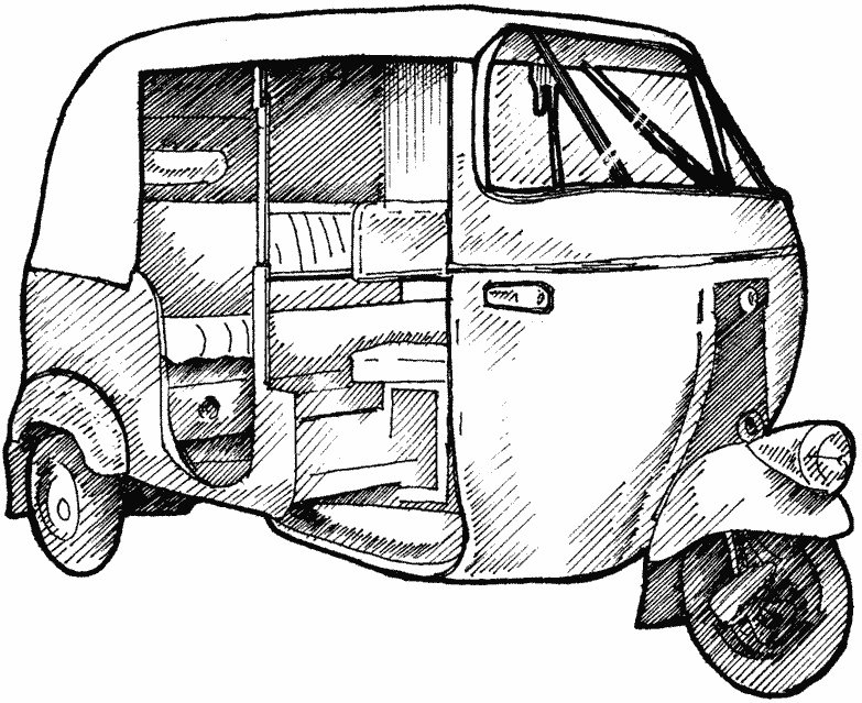 Auto Rickshaw PNG Black And White - 155445