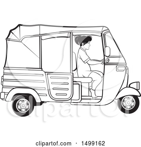 Auto Rickshaw PNG Black And White - 155452