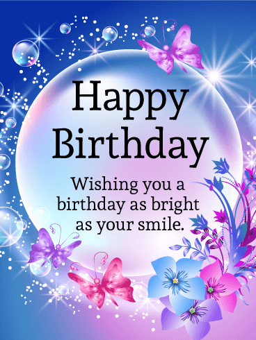 Shining Bubble Happy Birthday Card