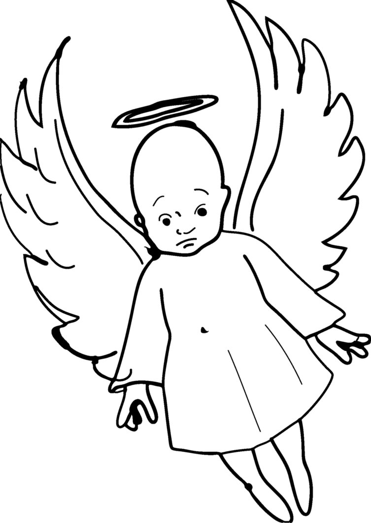 Baby Angel PNG Black And White - 169197