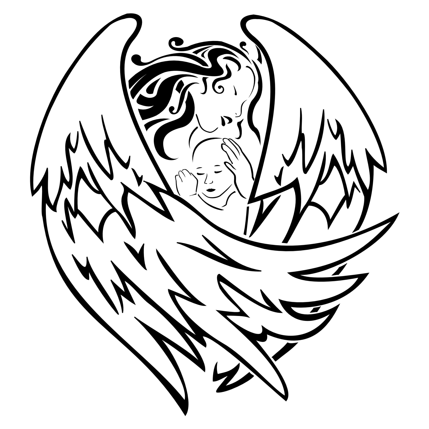 Baby Angel PNG Black And White - 169186