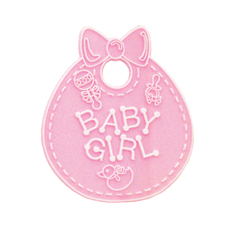 pink baby girl bib monogram p