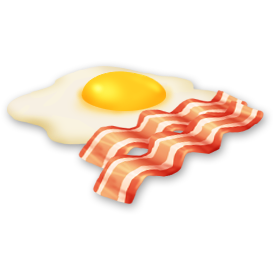 cartoon bacon and eggs