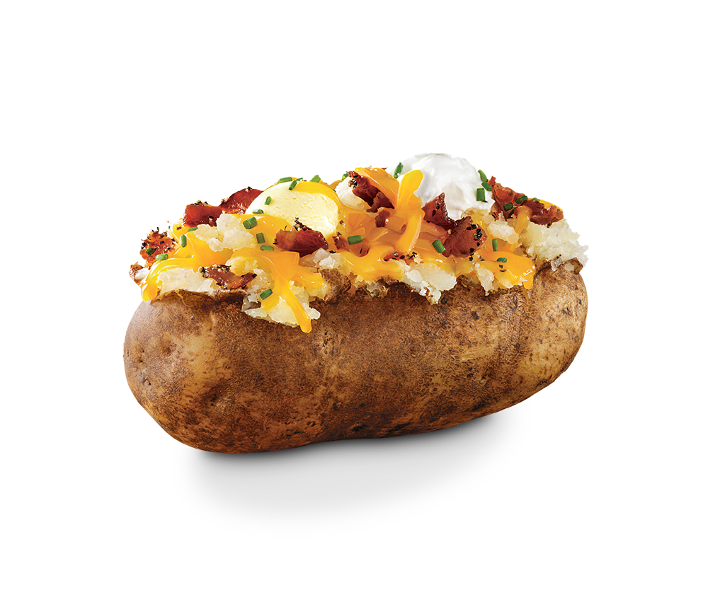 Oven baked potato topped with