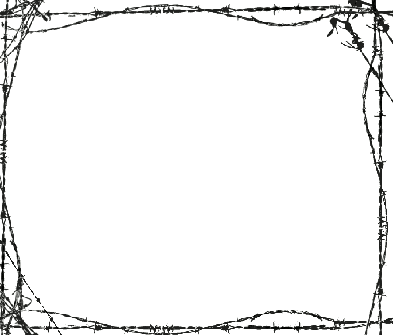 Free barbed wire border templ