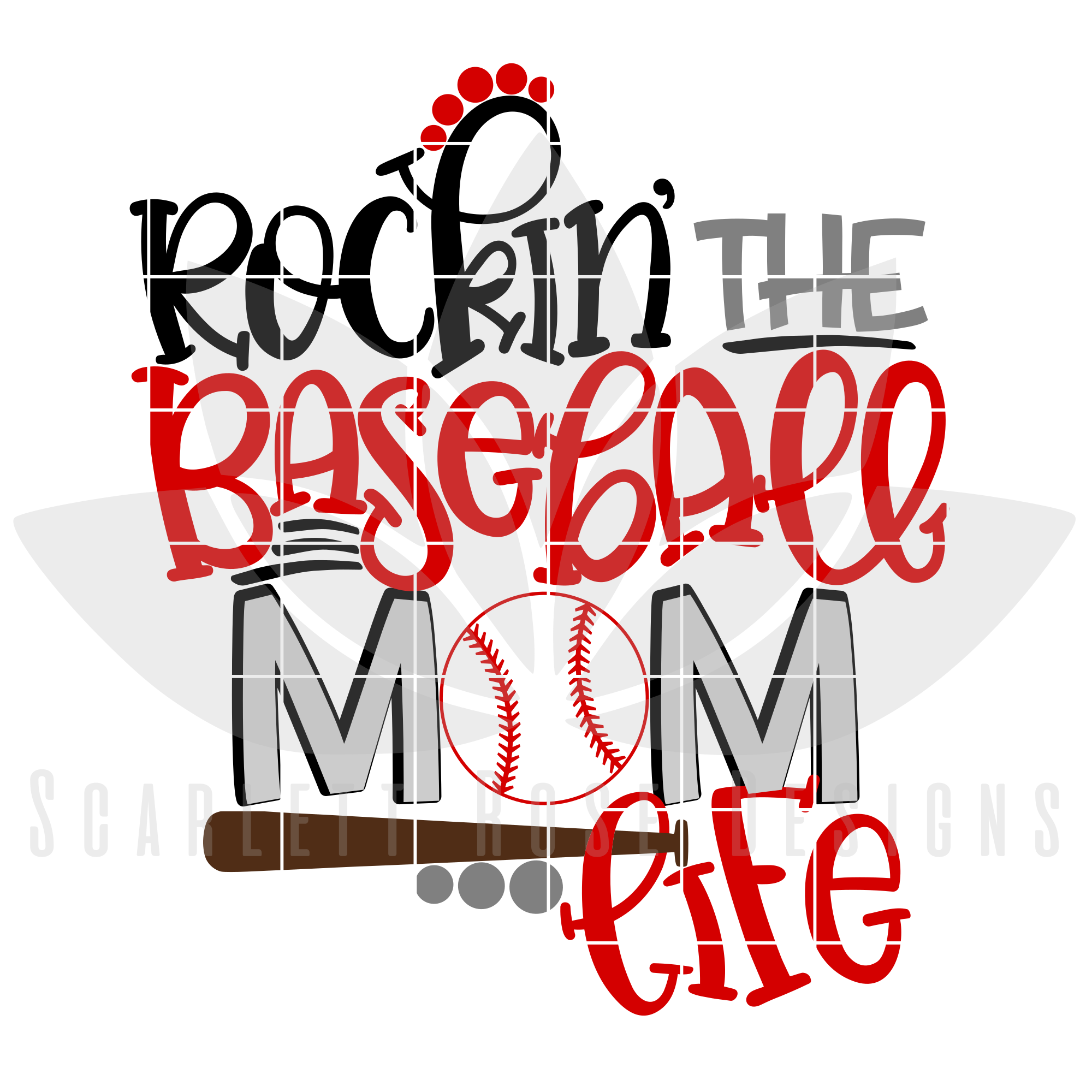 Baseball mom words in ball sv