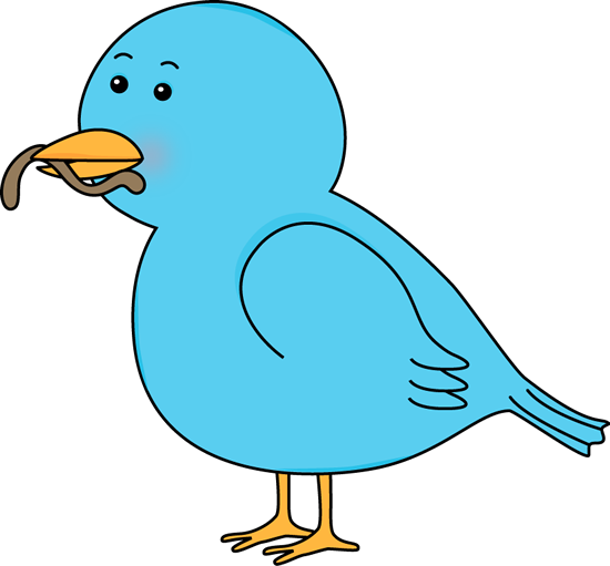 Clip Art Of Bird With Worm Or