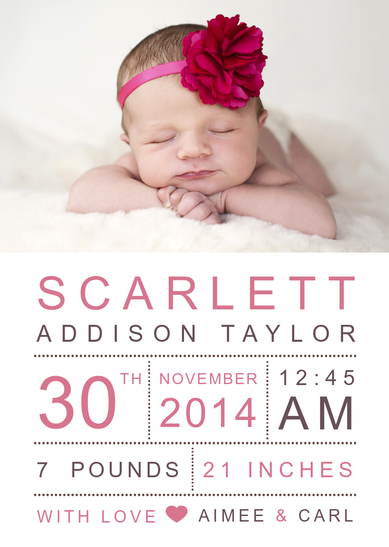 Birth Announcement PNG - 138601