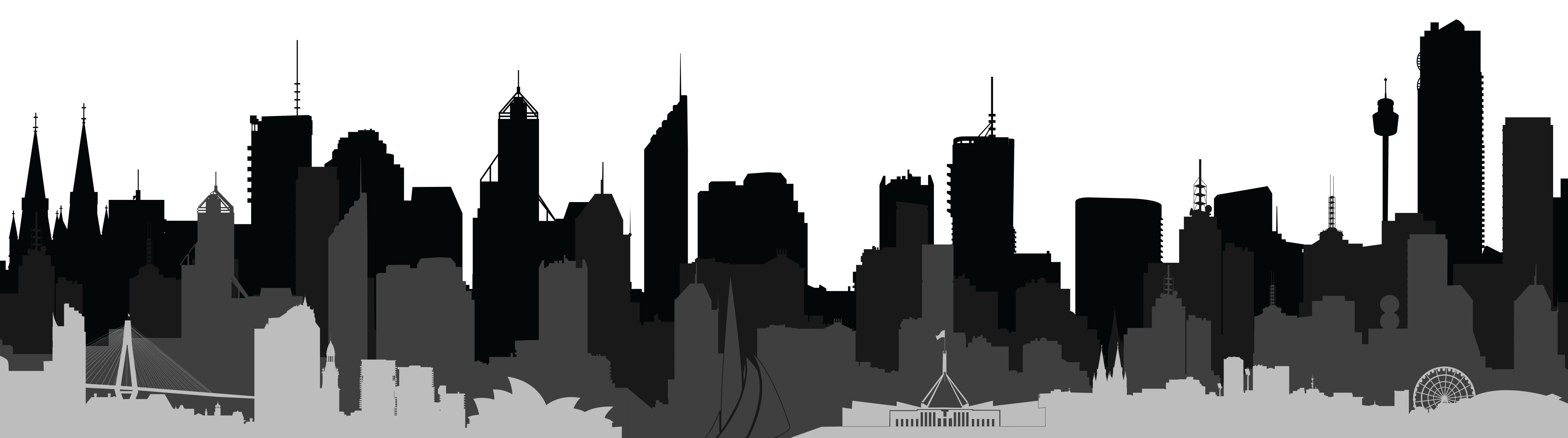 Black And White City PNG - 140396