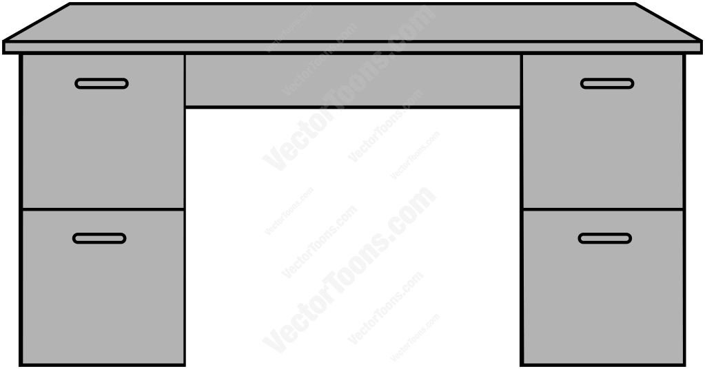Black And White Desk PNG - 137969
