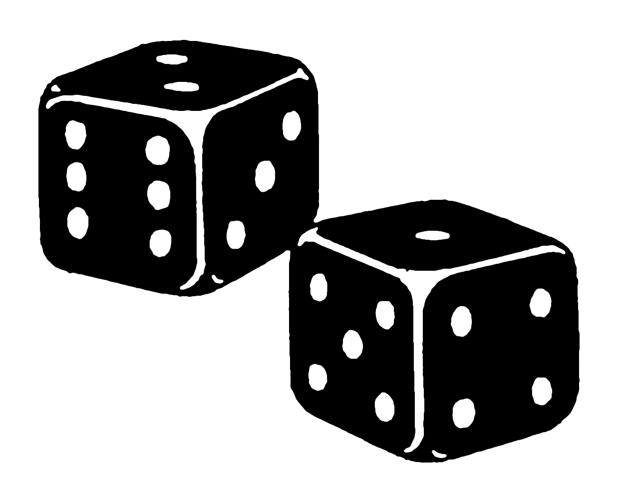 Dice Clipart Black And White.
