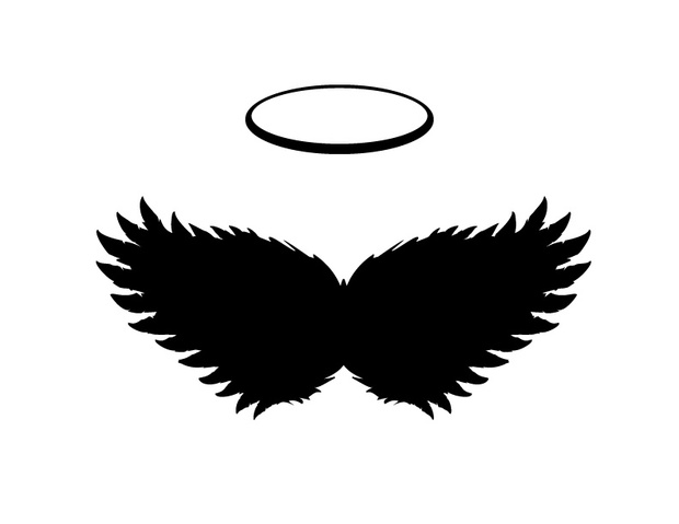 Black angel Wings and Halo Ve