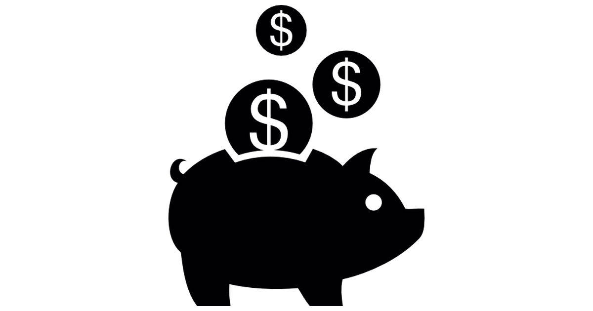 Black And White Piggy Bank PNG - 148138