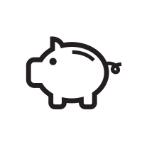 Black And White Piggy Bank PNG - 148139