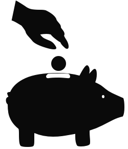 Black And White Piggy Bank PNG - 148144