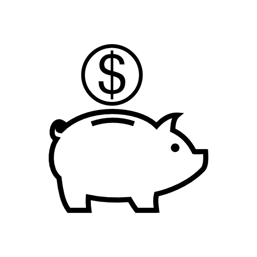 Black And White Piggy Bank PNG - 148145