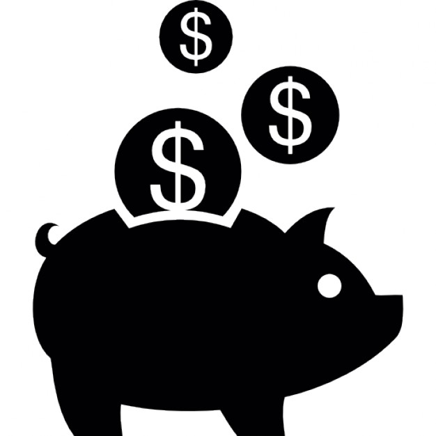 Black And White Piggy Bank PNG - 148135