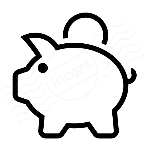 Black And White Piggy Bank PNG - 148133