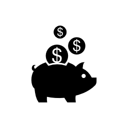 Black And White Piggy Bank PNG - 148137