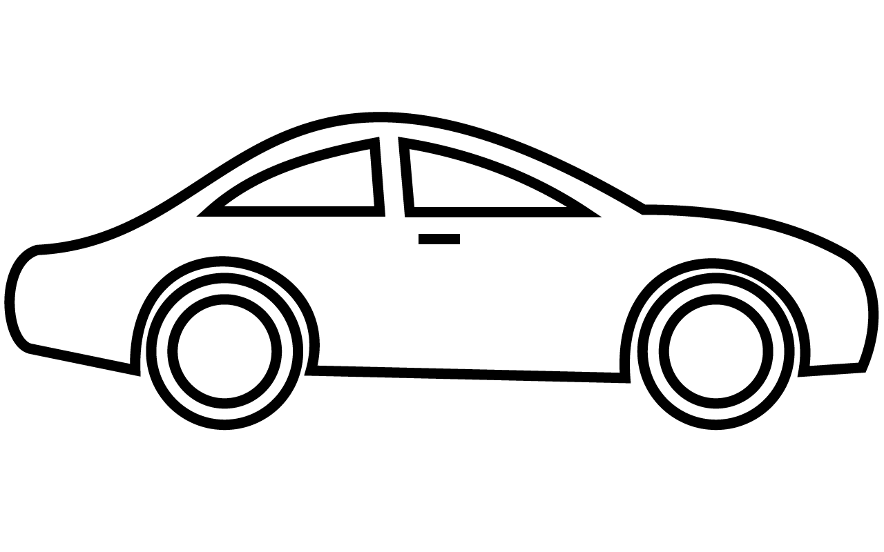 Black And White Race Car PNG - 170360