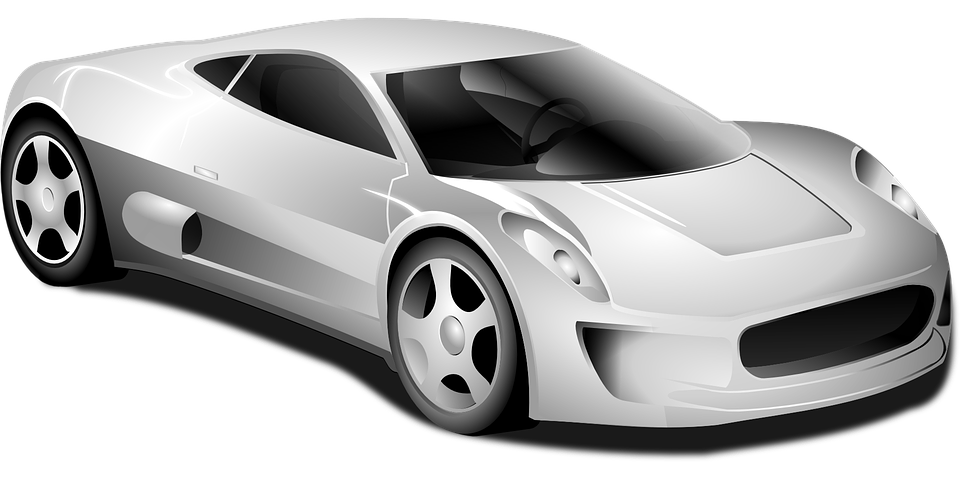 Black And White Race Car PNG - 170376