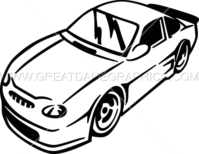 Black And White Race Car PNG - 170366