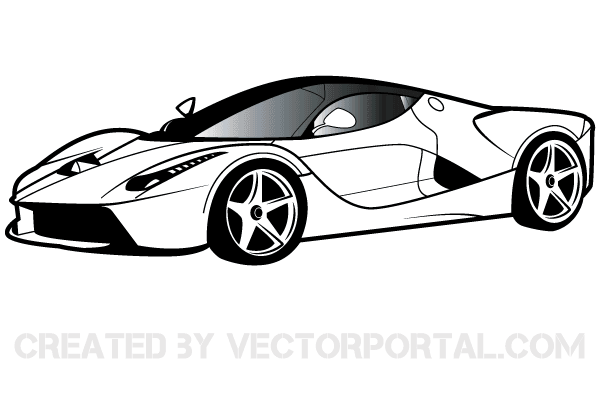 Black And White Race Car PNG - 170362