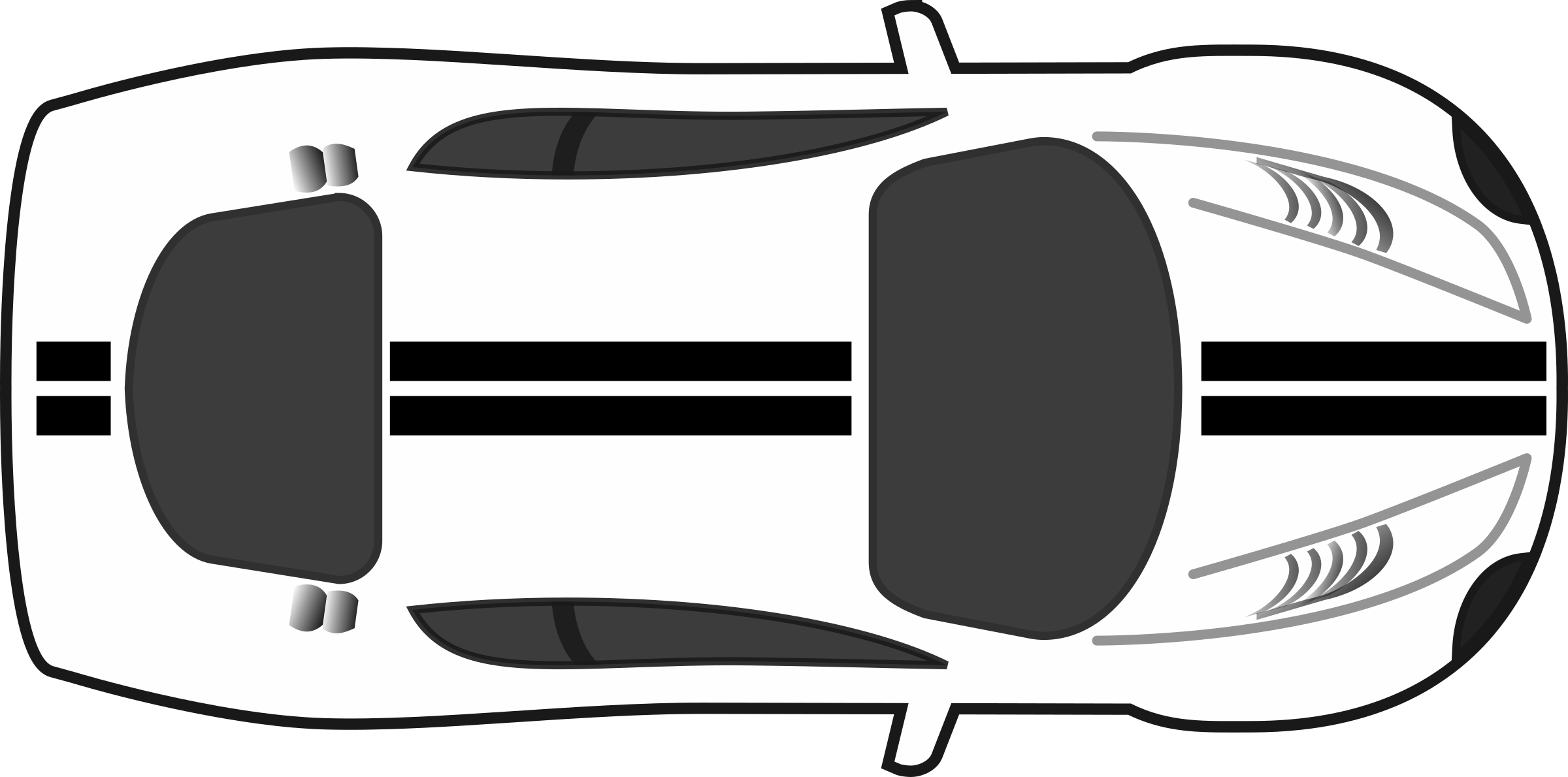 Black And White Race Car PNG - 170367