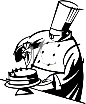 Stylized Black and White Chef
