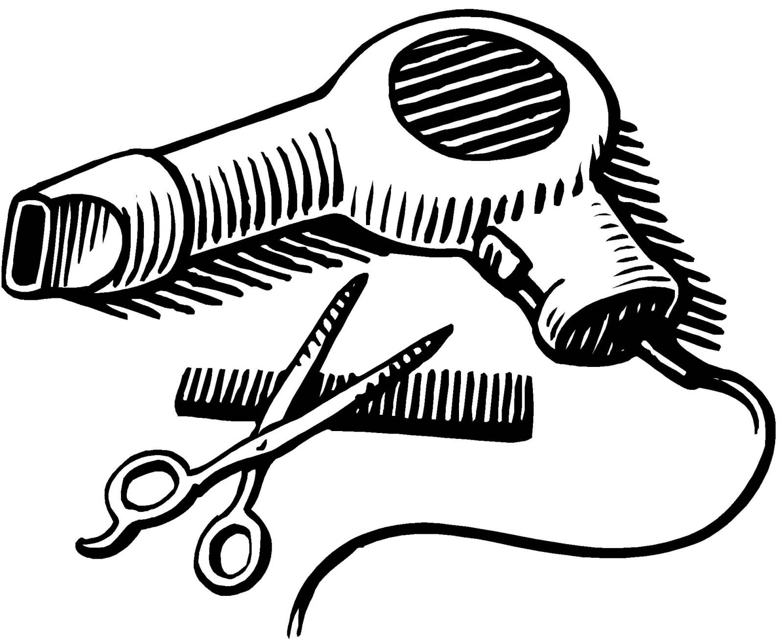 Blow Dryer And Scissors PNG - 66098