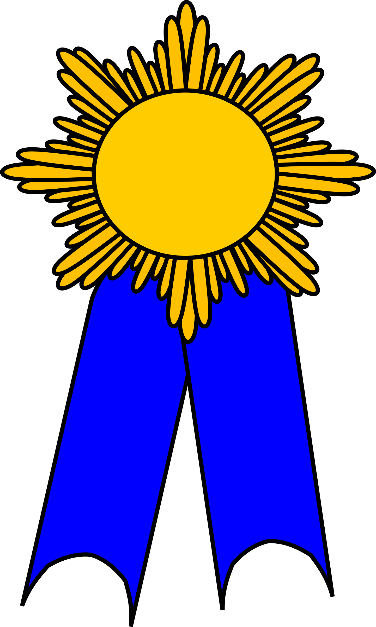 prize ribbon blue and gold